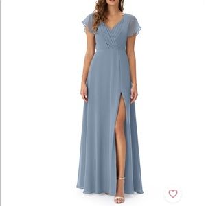Azazie Rylee Dusty Blue Bridesmaid Dress